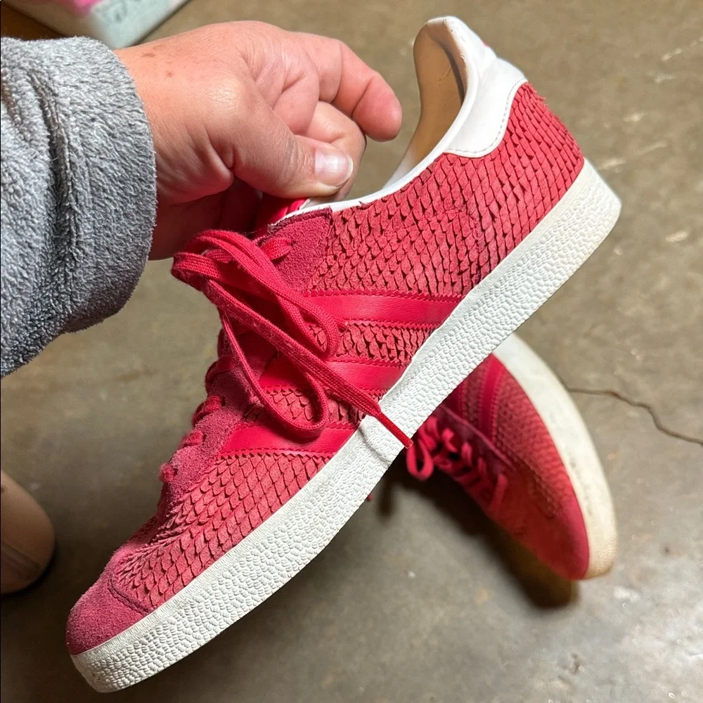 Adidas Vibrant Red Textured Sneakers - Picture 6 of 14